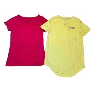 Danskin All In Motion Lot Bundle Pink Yellow Girls Active Short Sleeve Small